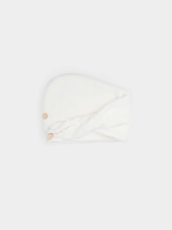 Turban towel for hair, 62x24 cm, microfiber, milk, Fiber spa, image-0