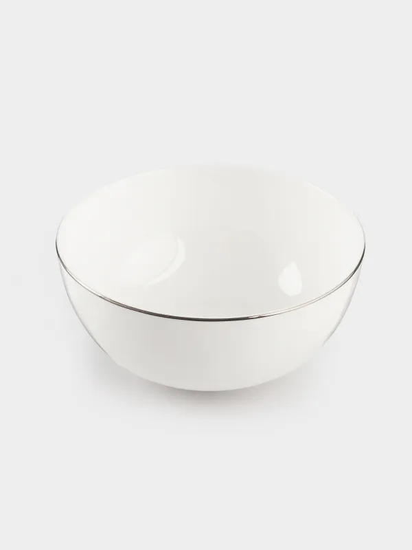 Salad bowl, 15x7 cm, 700 ml, porcelain F, white, Ideal silver, image-1