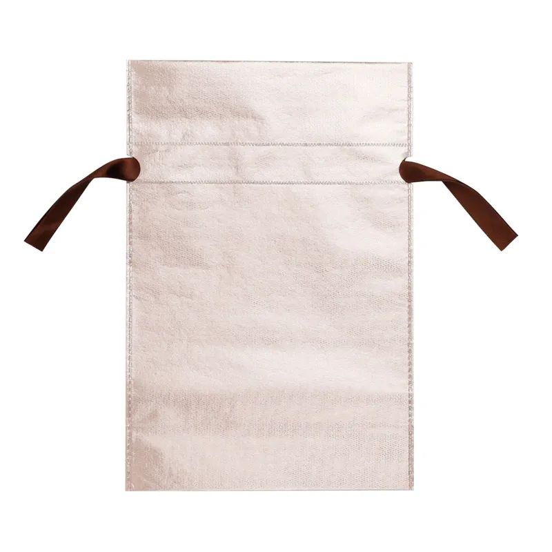 Gift bag, 20x30 cm, with drawstrings, polypropylene, powdery, Champagne glow