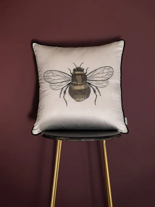 Decorative pillow, 45x45, corduroy, milk, Bumblebee, Bugs, image-2
