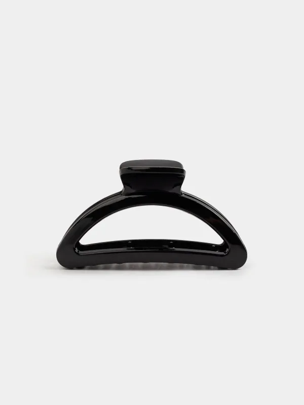 Hair clip, 9 cm, plastic, black, Crab, Basic, image-0