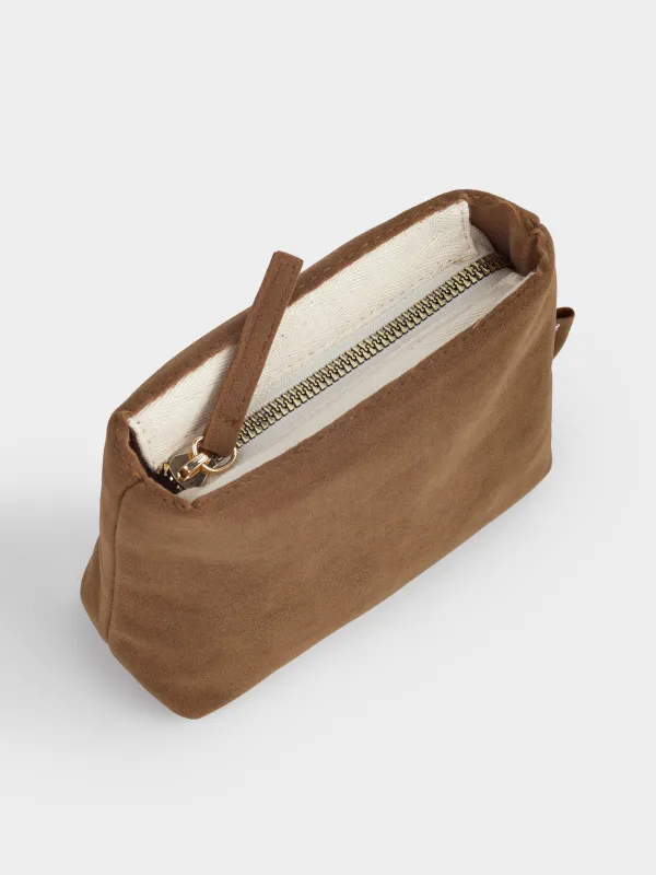 Cosmetic bag, 18x10 cm, polyurethane, sand, Krast, image-4