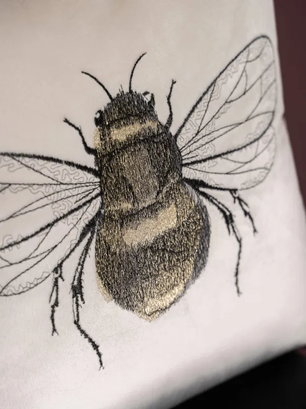 Decorative pillow, 45x45, corduroy, milk, Bumblebee, Bugs, image-3