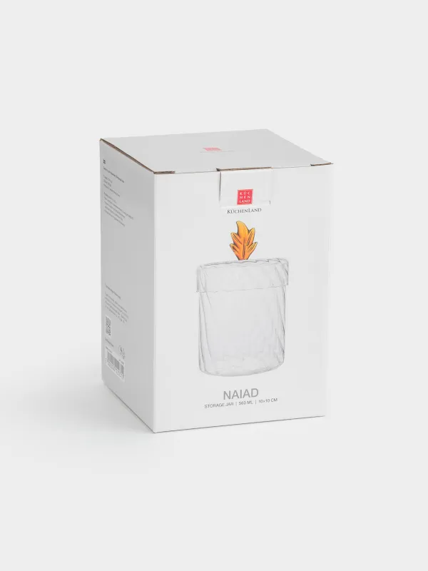 Storage container, 11x13 cm, 800 ml, glass B, Amber leaf, Naiad, image-5