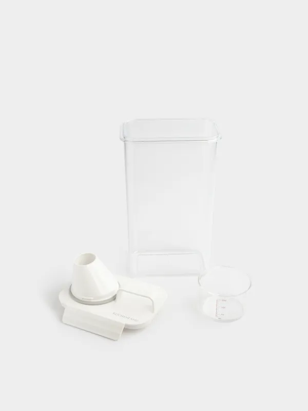 Washing powder container, 2,3 l, with measuring cup, plastic, white, Compact, image-5