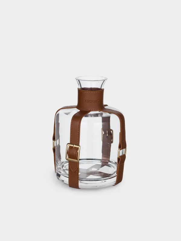 Decanter, 1,1 l, glass / PU leather, Clear devo, image-1