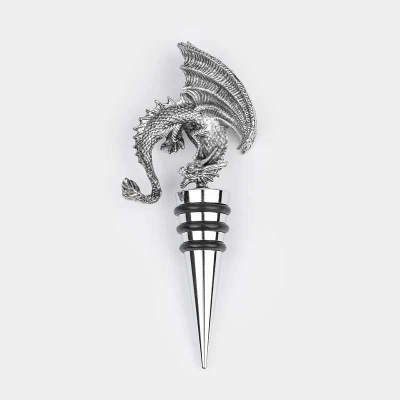 Wine bottle stopper, 12 cm, metal, Dragon rainira