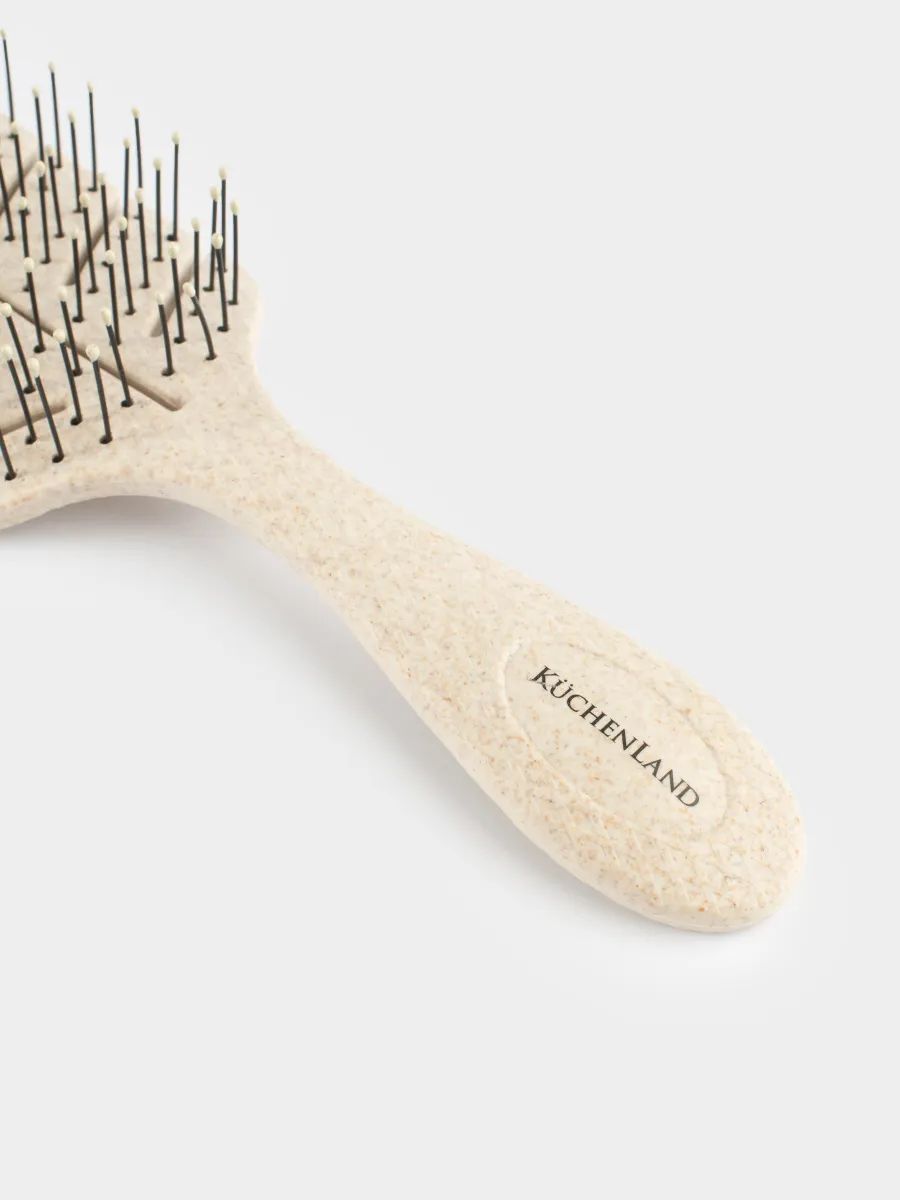 Hair massage comb, 23 cm, vegetable fiber / plastic, beige, Demo, image-3