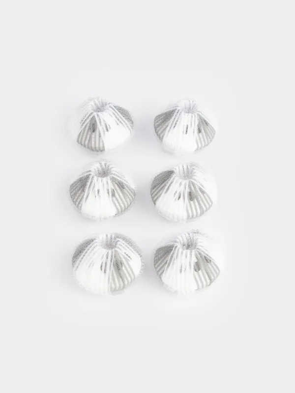 Washing ball, 5 cm, 6 pcs, with the effect of collecting wool, nylon, gray, Washing ball, image-1