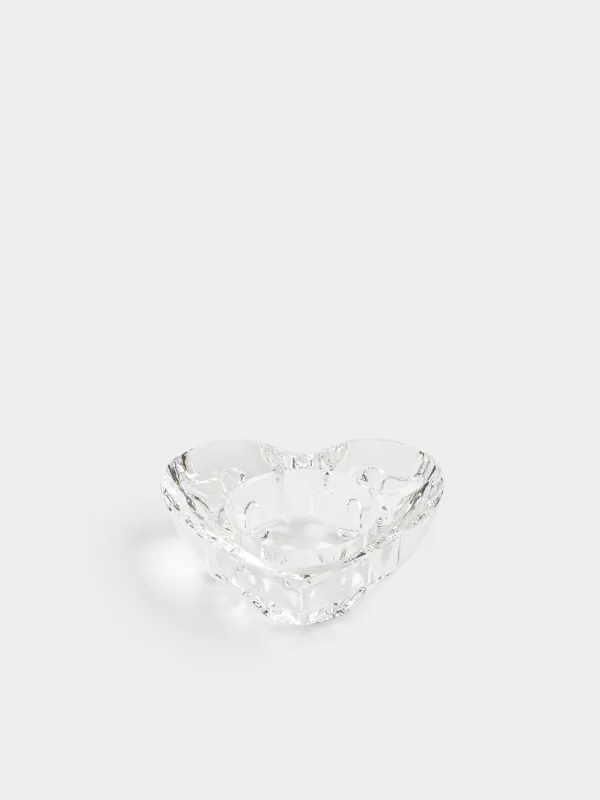 Candlestick, 8x3 cm, for tea candle, Crystal glass, Heart, Heart, image-1