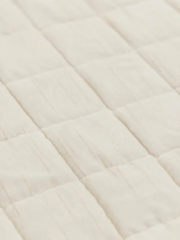 Bedspread, 220x240 cm, quilted, chenille/microfiber, beige, Squares, Stitch chenille, image-3
