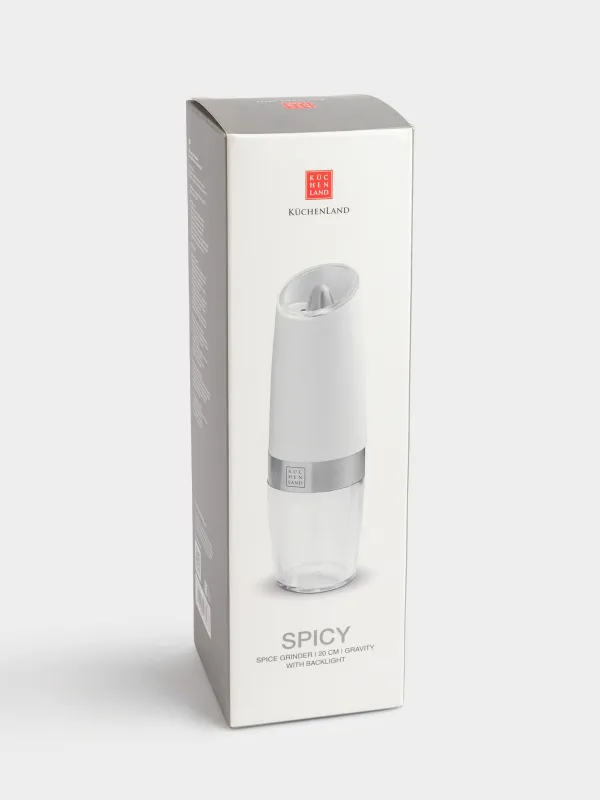 Spice mill, 20 cm, Gravity, Plastic / Acrylic, LED W, White, Spicy, image-6