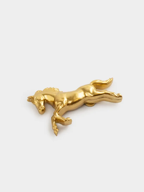 Magnet, 8 cm, polyresin, golden, Horse, Horse gold, image-1