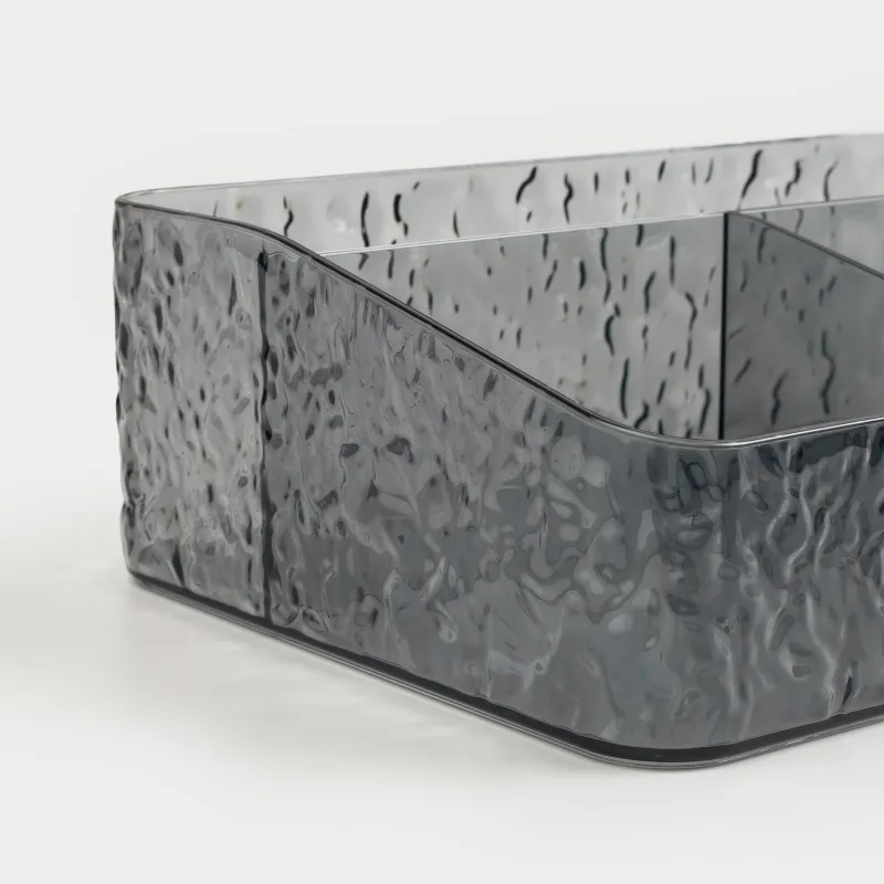 Organizer for cosmetics, 24x17 cm, 11 otd, plastic, gray, Renaissance clear, image-1