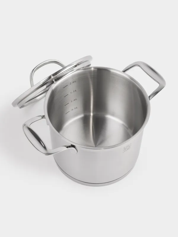 Pot, 16 cm, 2.4 l, with lid, Silver Stone, image-5