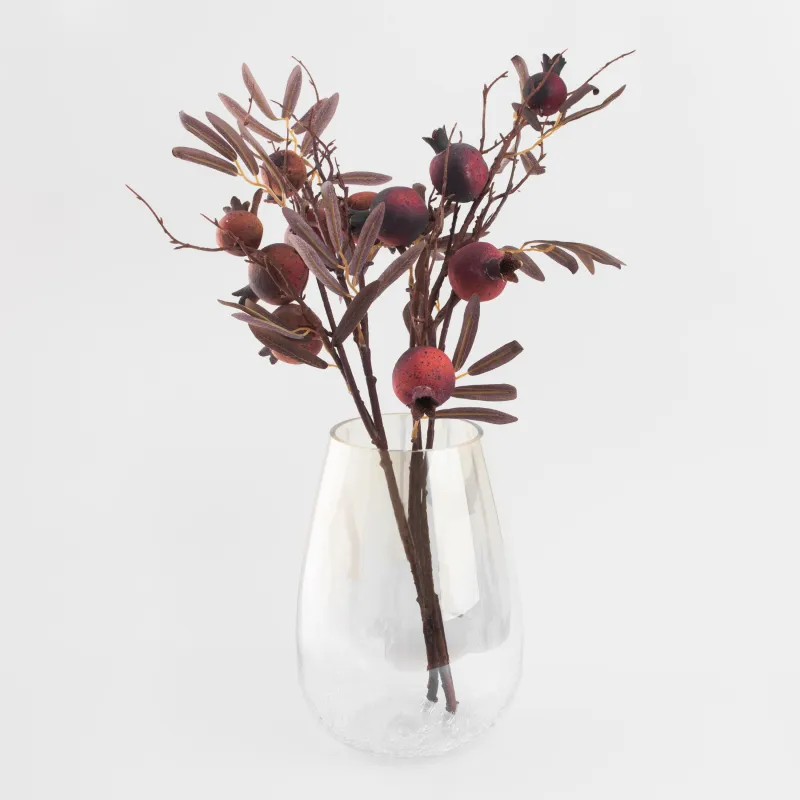 Flower vase, 26 cm, glass, beige gradient, Craquelure, Ice, image-6