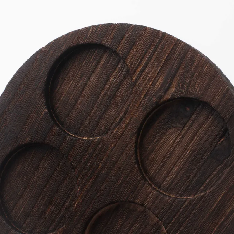 Drinking glass, 80 ml, 4 pcs, on a stand, glass/metal/tree, Eagle and beasts, Lux elements decor, image-4