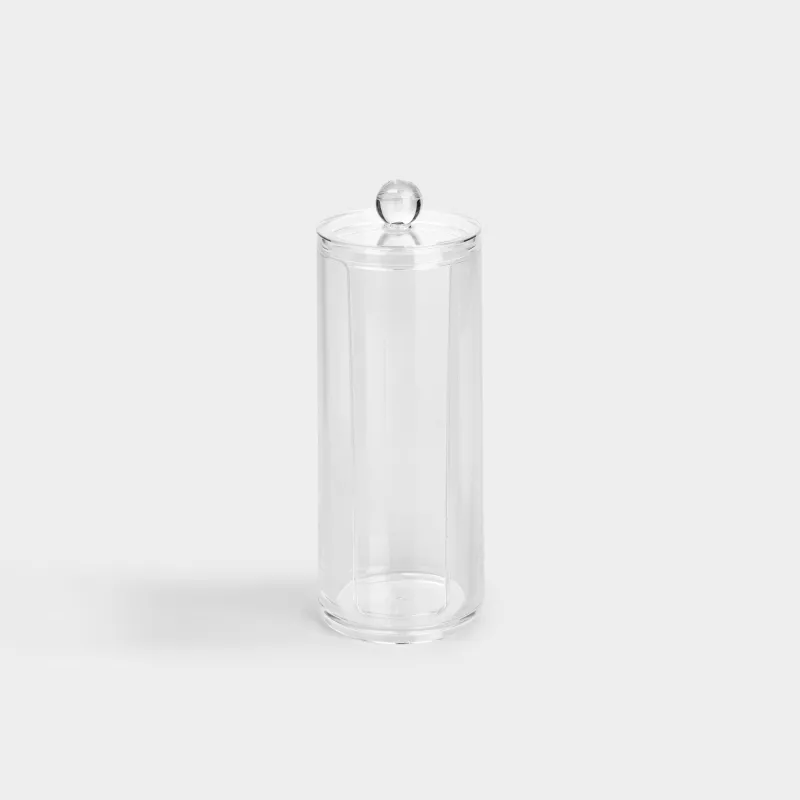 Cotton pad container, 20x7 cm, with lid, plastic, Basic