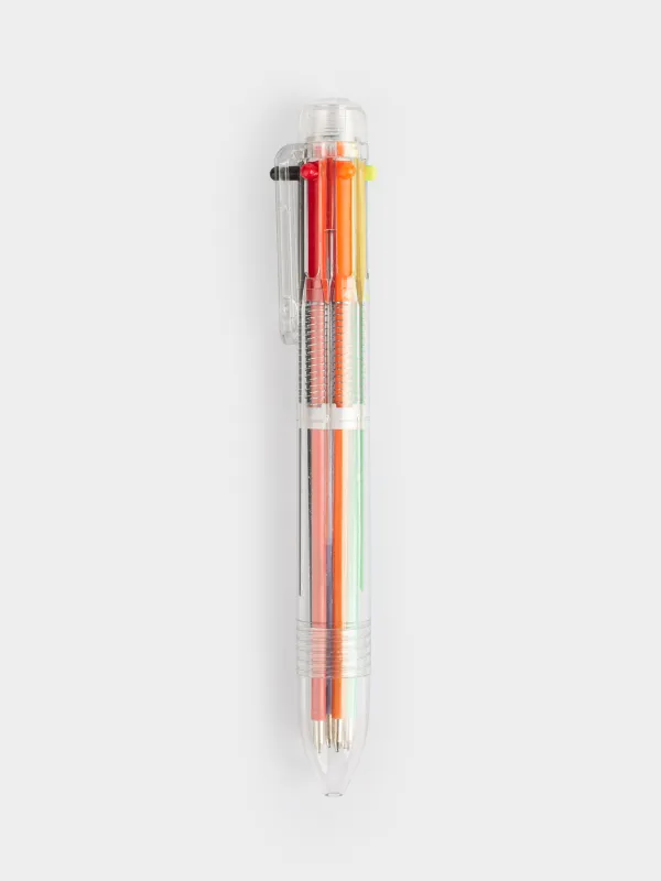 Ballpoint pen, multicolor, 14 cm, 6 colors, plastic, Draw, image-1