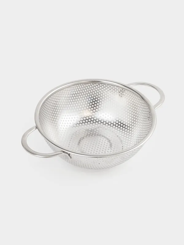 Colander, 25 cm, with two handles, steel / silicone, beige, Sieve, image-2