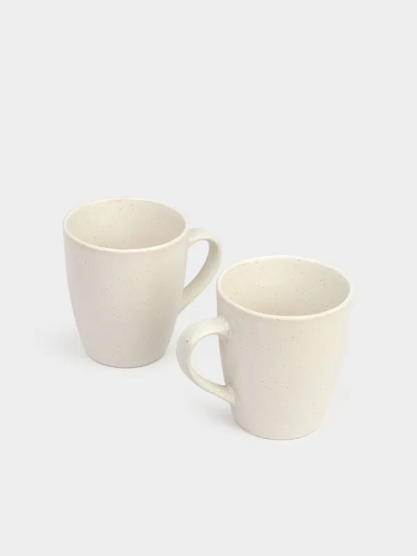 Mug, 400 ml, 2 pcs, ceramic, milk, speckled, Particle, image-2