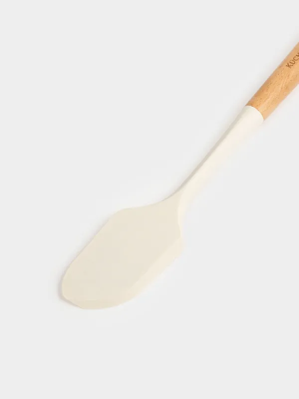 Spatula, 31 cm, silicone/wood, milky, Legerity, image-3