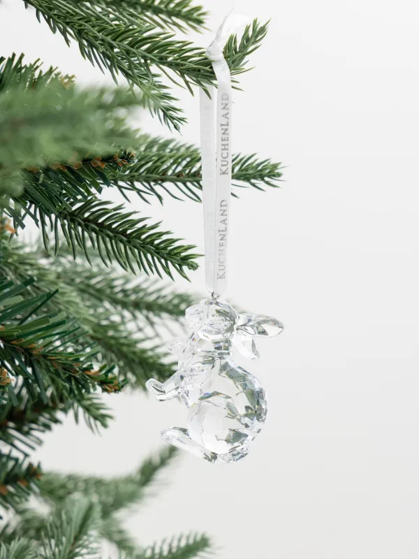 Christmas tree toy, 5x6 cm, acrylic, Bunny, Figure crystal, image-1