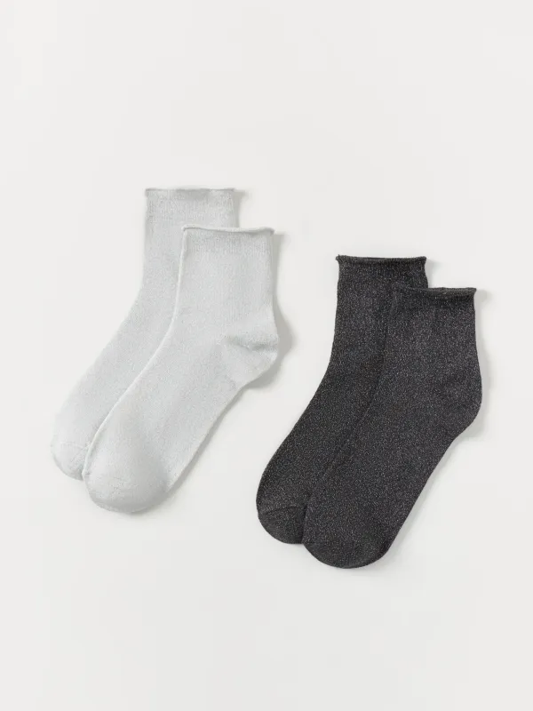 Women's socks, size 36-38, cotton / polyester, milky, Glint, image-4