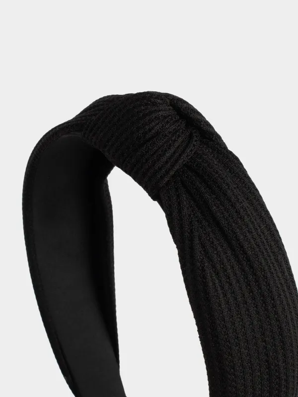 Hair band, 13x15 cm, polyester / plastic, Black, Basic, image-4