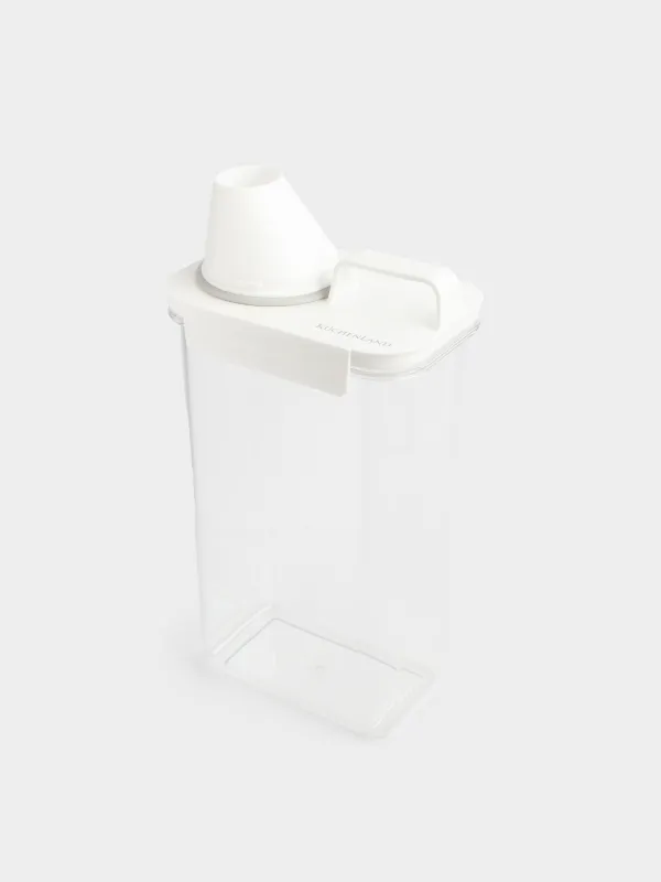 Washing powder container, 2,3 l, with measuring cup, plastic, white, Compact, image-4