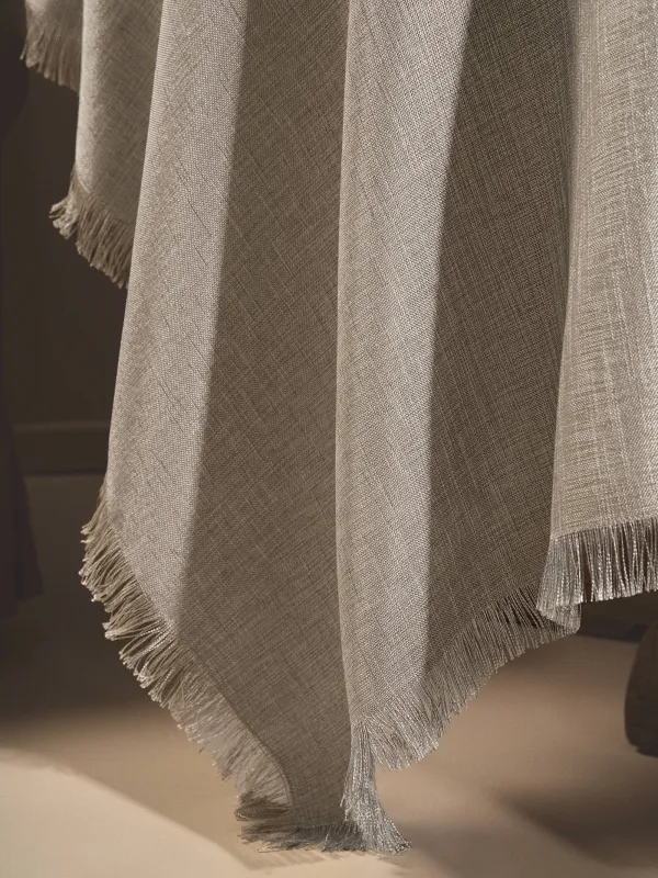 Tablecloth, 160x160 cm, fringed, polyester, grey melange, Beverin, image-11