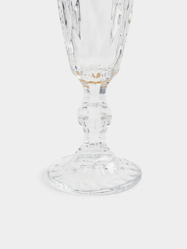 Drinking goblet glass, 170 ml, glass R, with golden edging, Rhomb gold, image-4