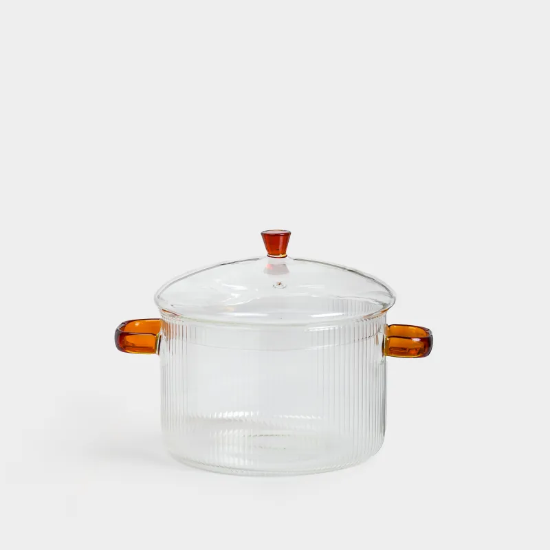Pot, cm, 1,7 l, with lid, glass B, Ribby