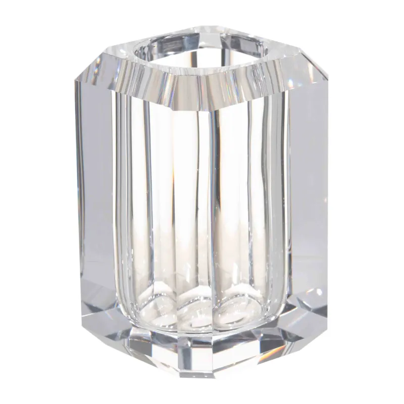 Toothbrush cup, 11 cm, Glass, Facets, Shower Crystal Glance