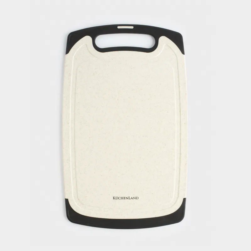 Cutting board, 32x20 cm, rectangular, plastic / rubber, milky, Speck-light