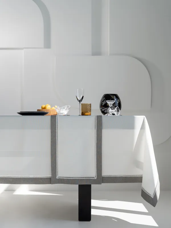 Table runner, 40x160 cm, polyester, white-gray, milkyy way, image-7