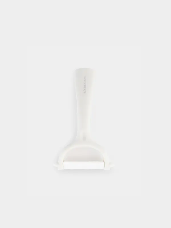 Vegetable peeler, 14 cm, ceramic/plastic, milk, Regular, image-0
