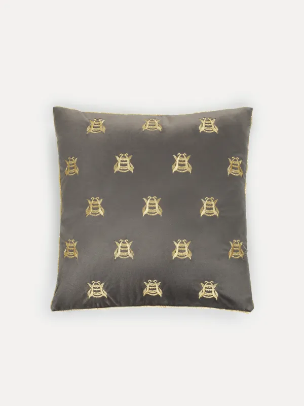 Decorative pillow, 45x45, corduroy, gray, Bees, Honey, image-0