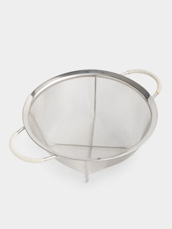 Colander, 25 cm, with two handles, steel/silicone, milk, Tammy, image-2