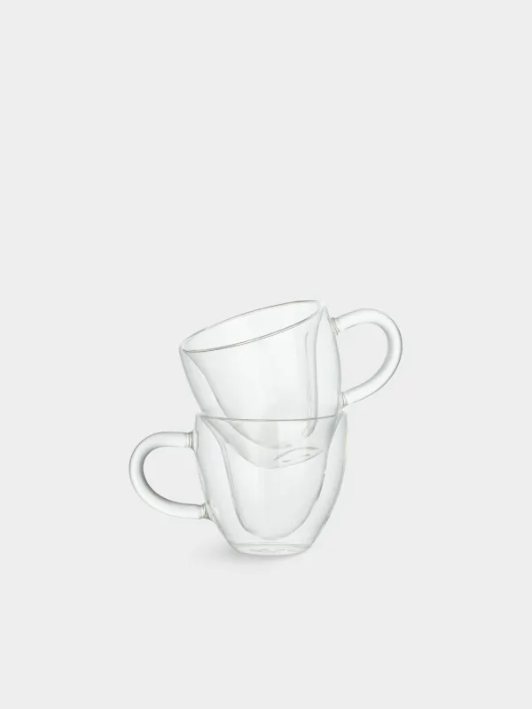 Mug, 250 ml, 2 pcs, glass B, Heart, Air Shape, image-0