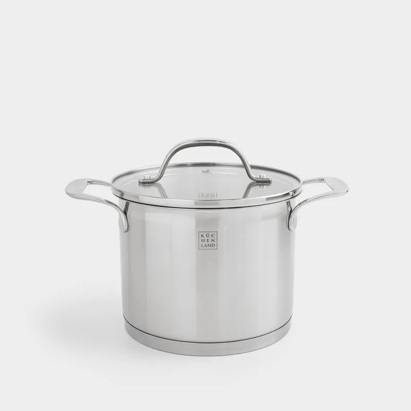 Pot, 16 cm, 2.4 l, with lid, Silver Stone