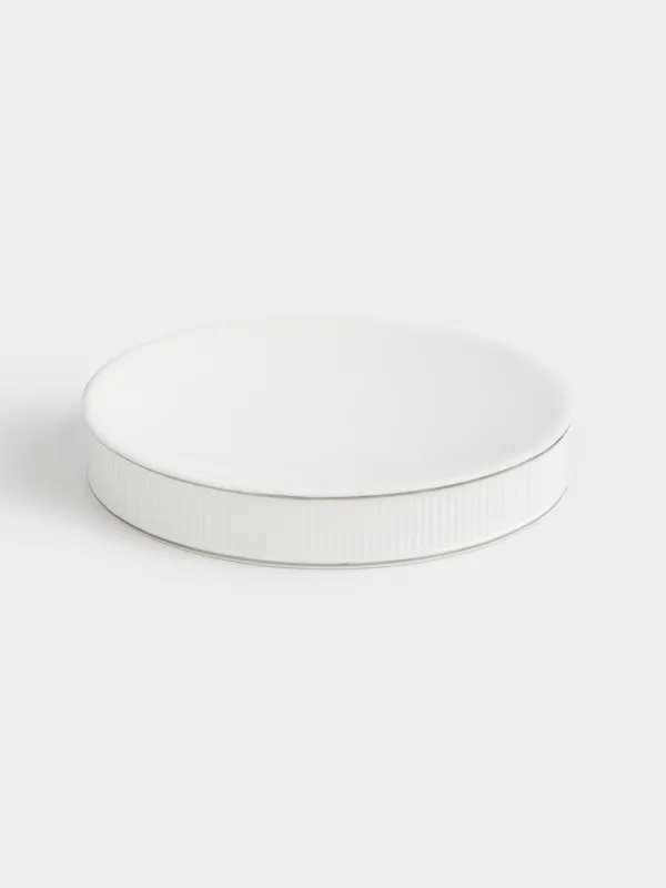 Soap dish, 13x9 cm, porcelain P, oval, white and silver, Antarctica, image-1