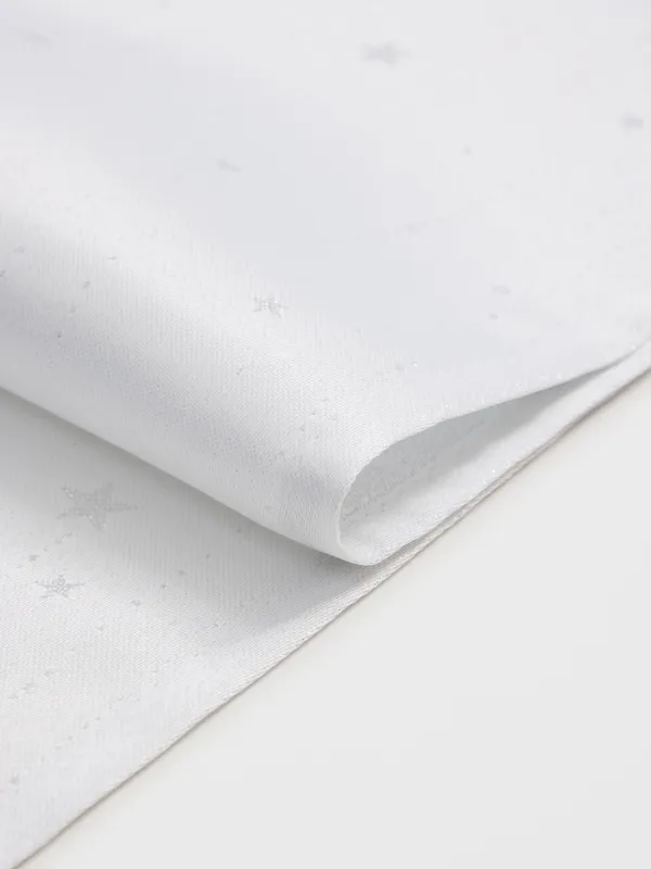 Table runner, 40x160 cm, jacquard, polyester, light grey, Silver stars, Starlight, image-1