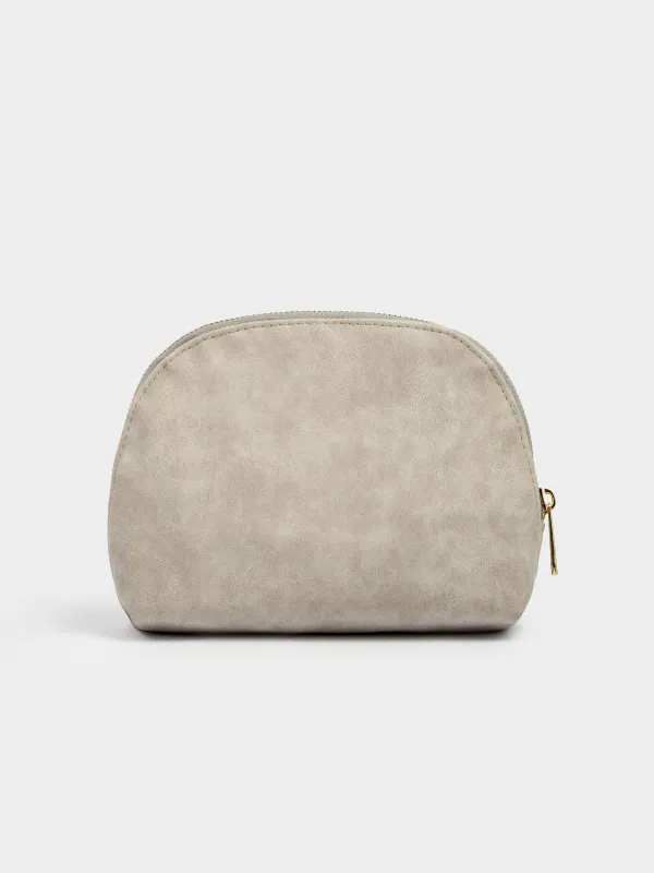 Makeup bag, 17x15 cm, polyurethane, grey, Krast, image-0