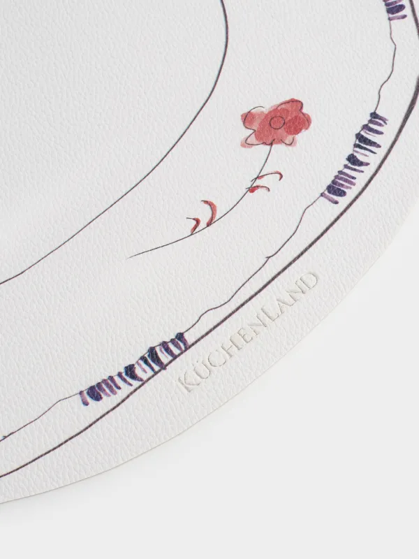 Placemat, 32x44 cm, PVC, shaped, white, Flowers, Rock print, image-2