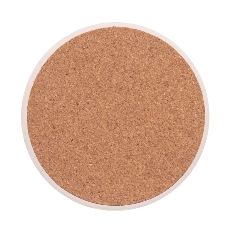 Mug stand, 11 cm, ceramic / cork, round, Cat in coat, On style, image-1