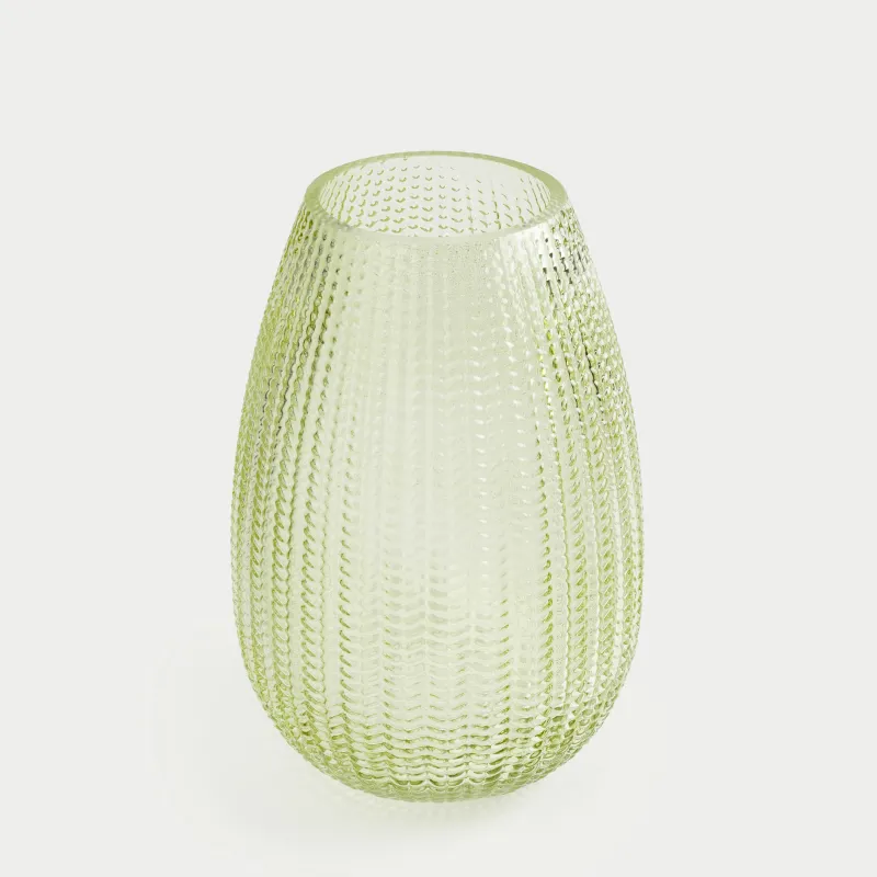 Flower vase, 26 cm, glass, green, Fantasy, image-1