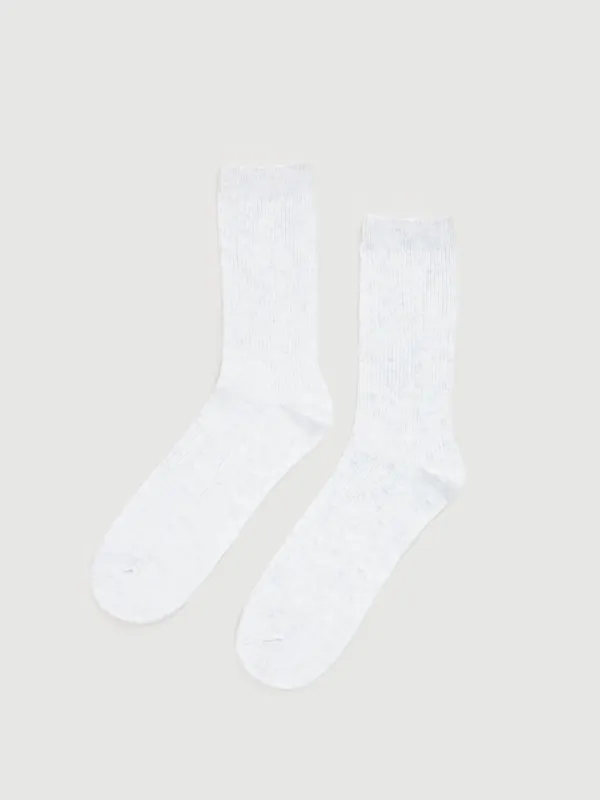 Women's socks, cotton / polyester, white, Rubchik, image-0
