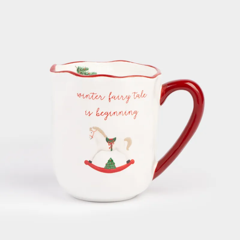 Mug, 580 ml, ceramic, Horse, Christmas tree