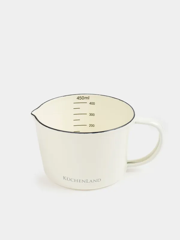 Measuring Mug, 500 ml, enameled metal, milk, Nostalgia, image-1
